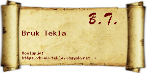 Bruk Tekla névjegykártya